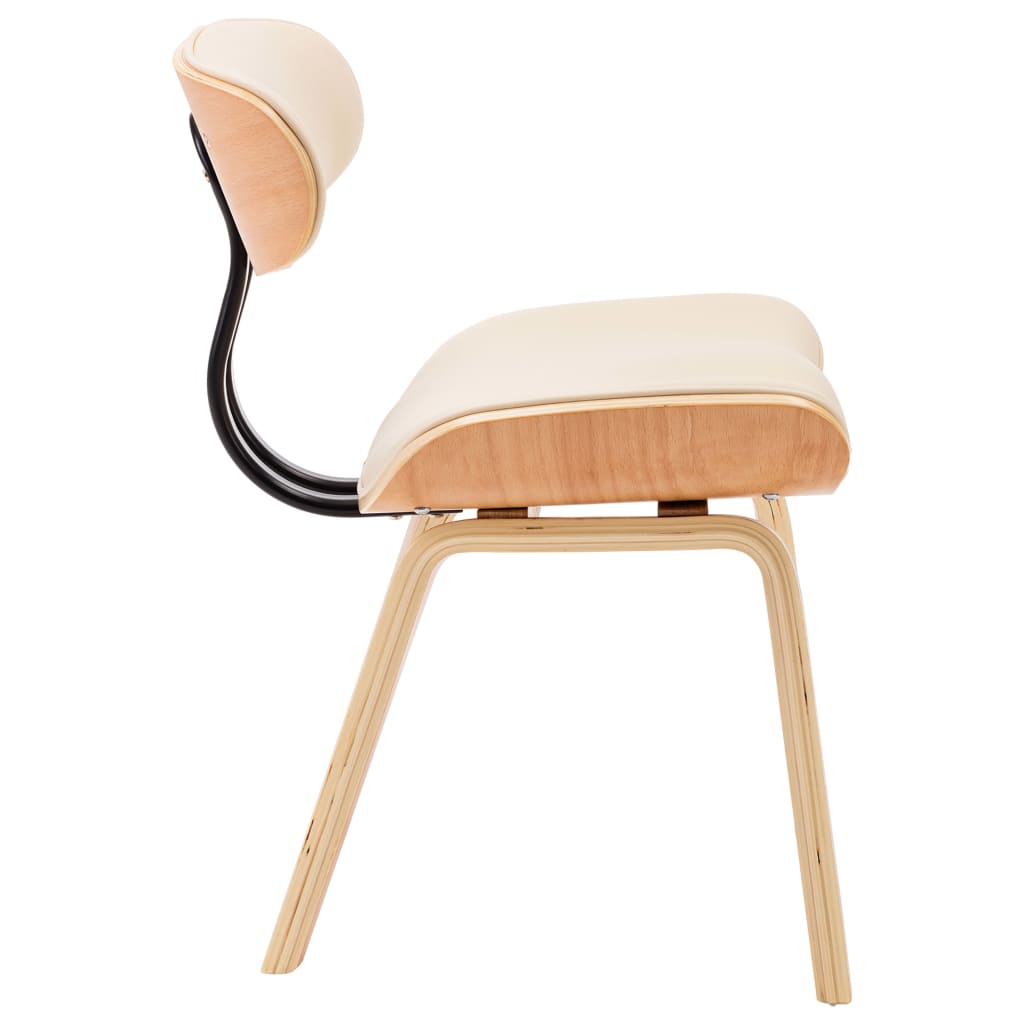 Chaises à manger lot de 2 crème bois courbé et similicuir - XIOS