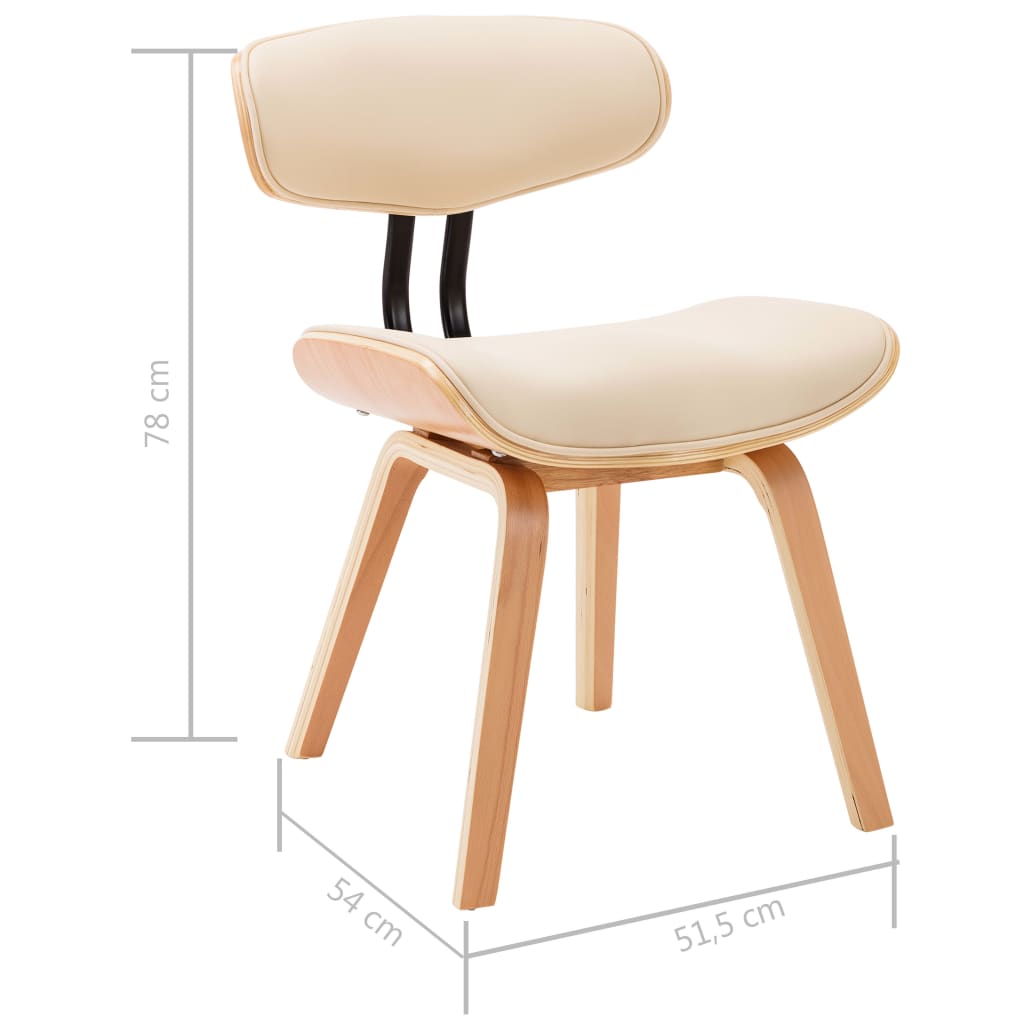 Chaises à manger lot de 2 crème bois courbé et similicuir - XIOS