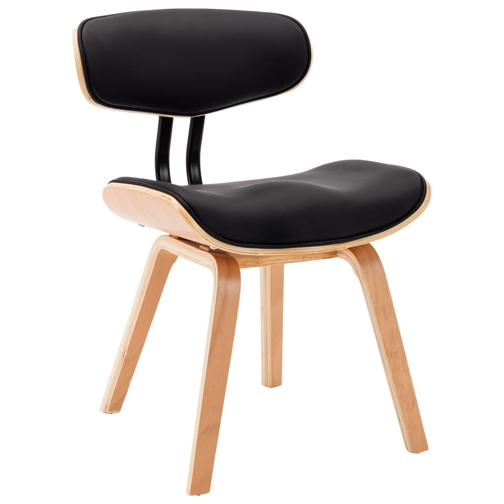 Chaises à manger lot de 2 noir bois courbé et similicuir - XIOS