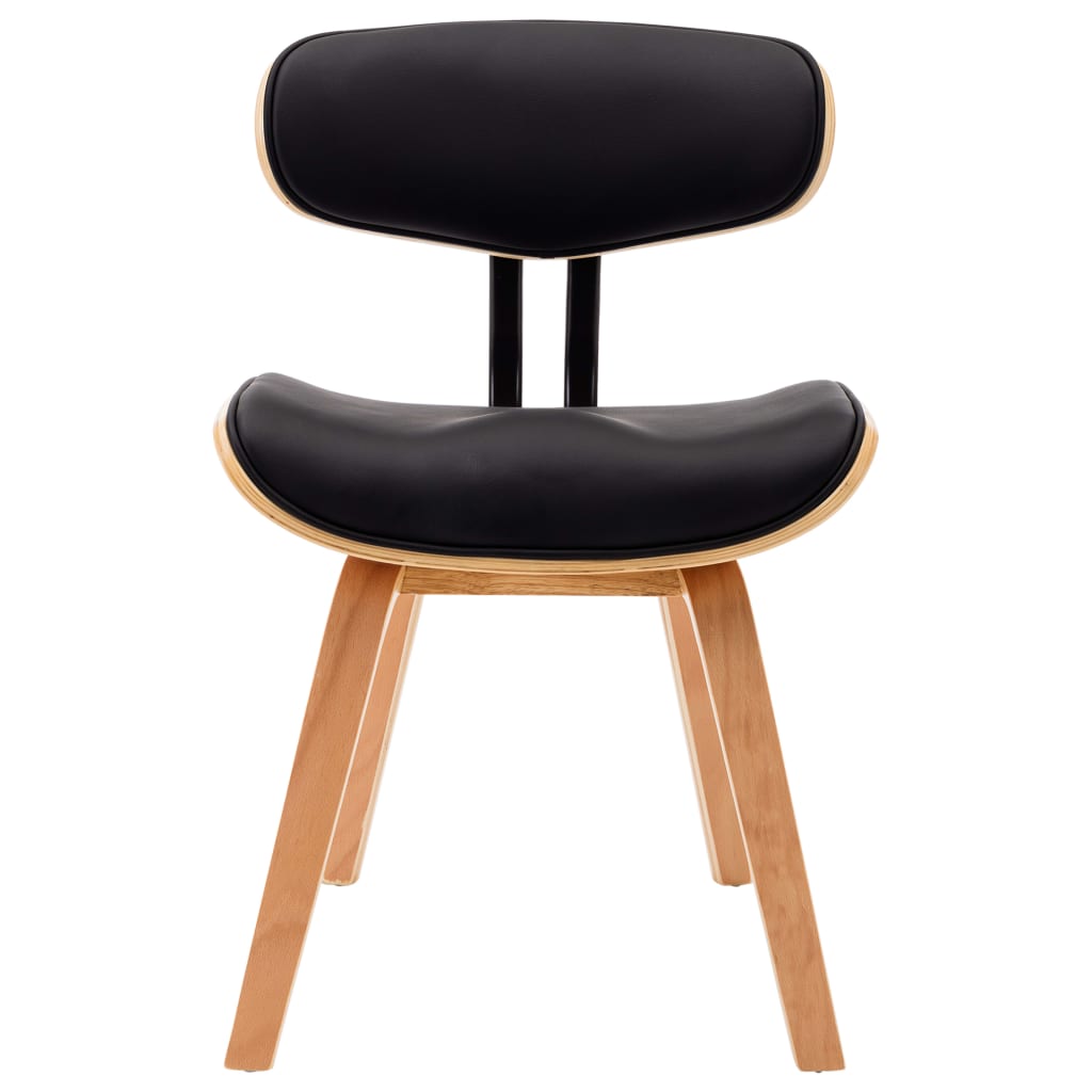 Chaises à manger lot de 2 noir bois courbé et similicuir - XIOS