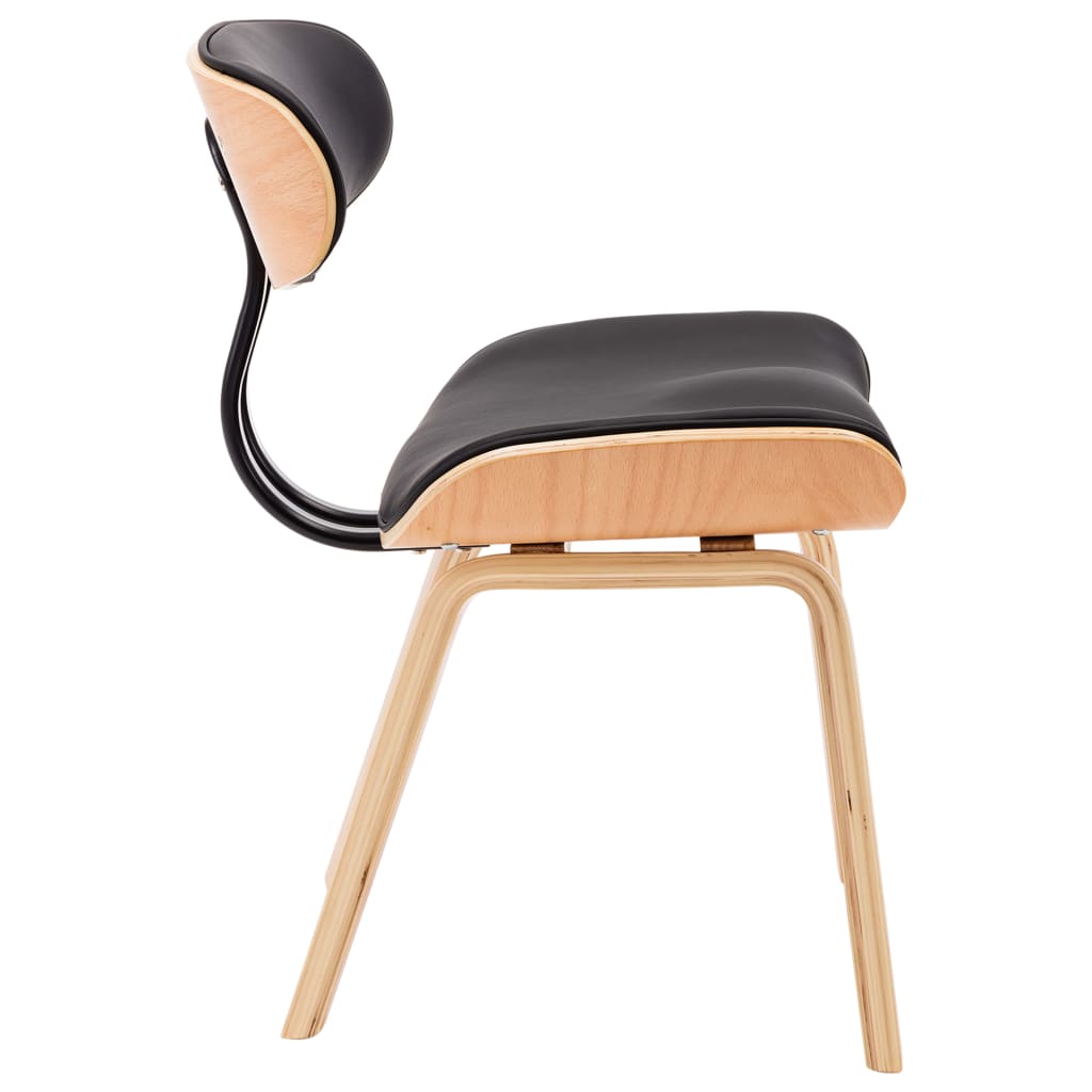 Chaises à manger lot de 2 noir bois courbé et similicuir - XIOS