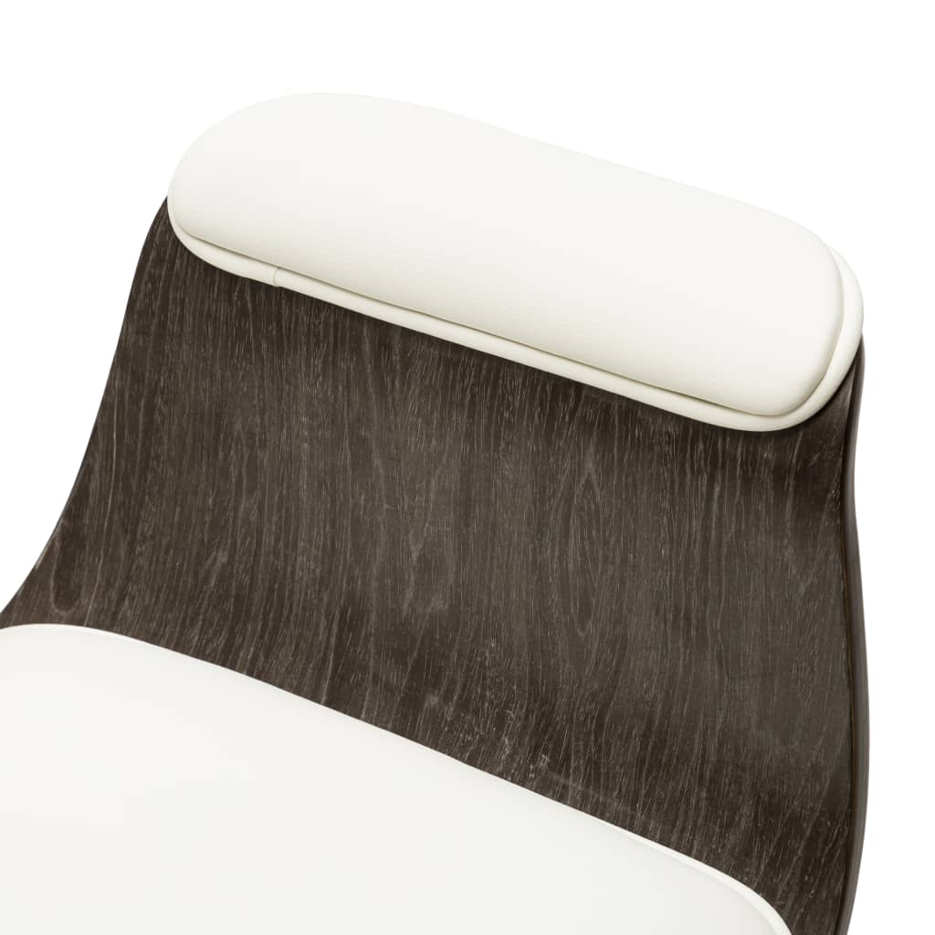 Chaise de bureau Blanc Bois courbé et similicuir - XIOS