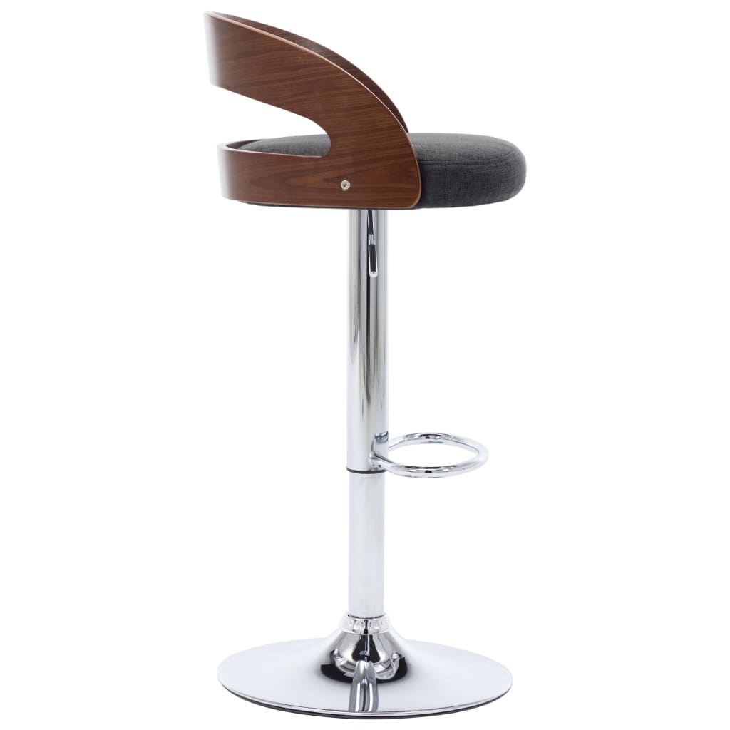 Tabourets de bar lot de 2 gris foncé tissu et bois courbé - XIOS