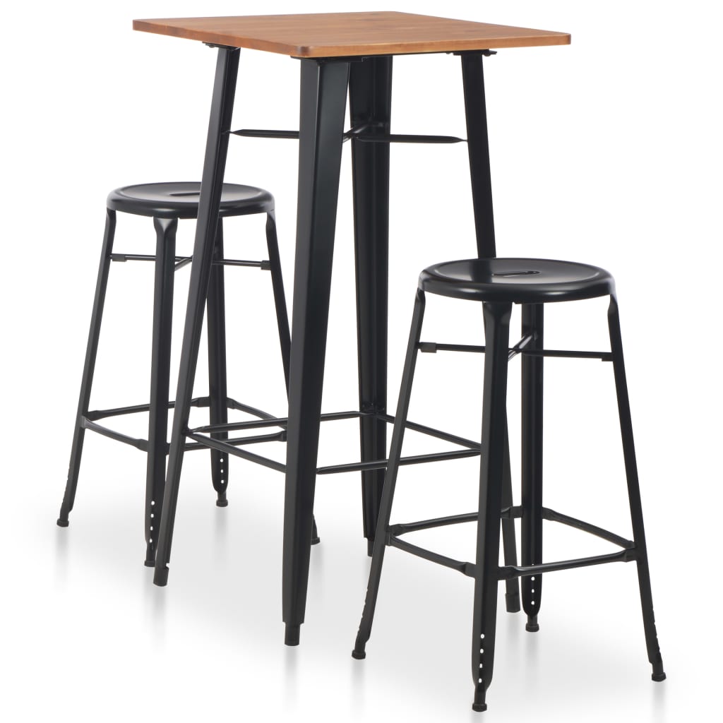 Mobilier de bar 3 pcs Acier Noir - XIOS