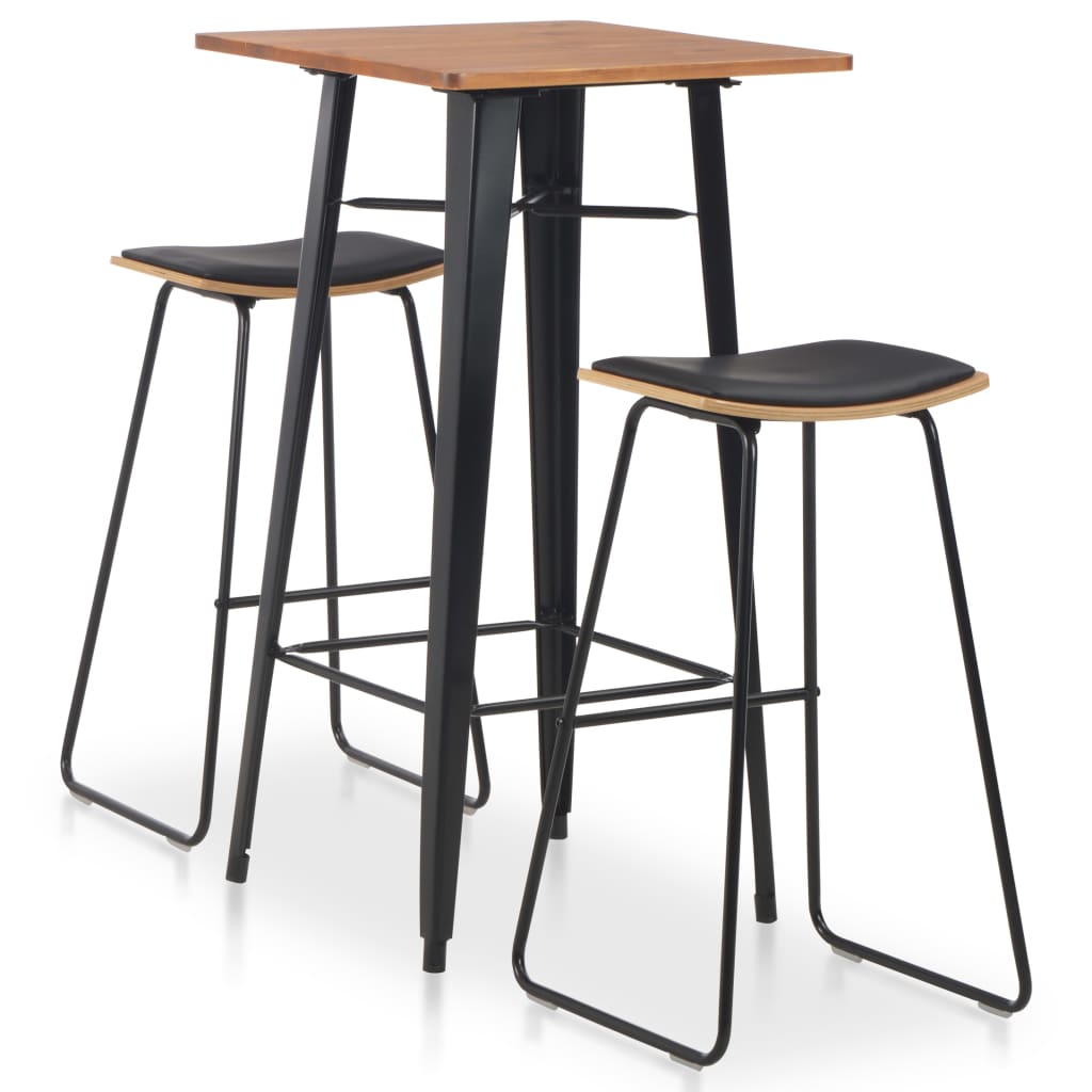 Mobilier de bar 3 pcs Acier Noir - XIOS