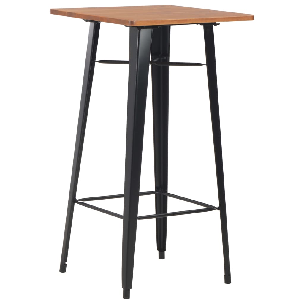 Mobilier de bar 3 pcs Acier Marron Noir - XIOS