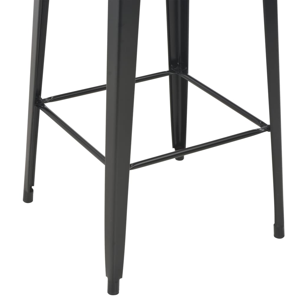 Mobilier de bar 3 pcs Acier Marron Noir - XIOS
