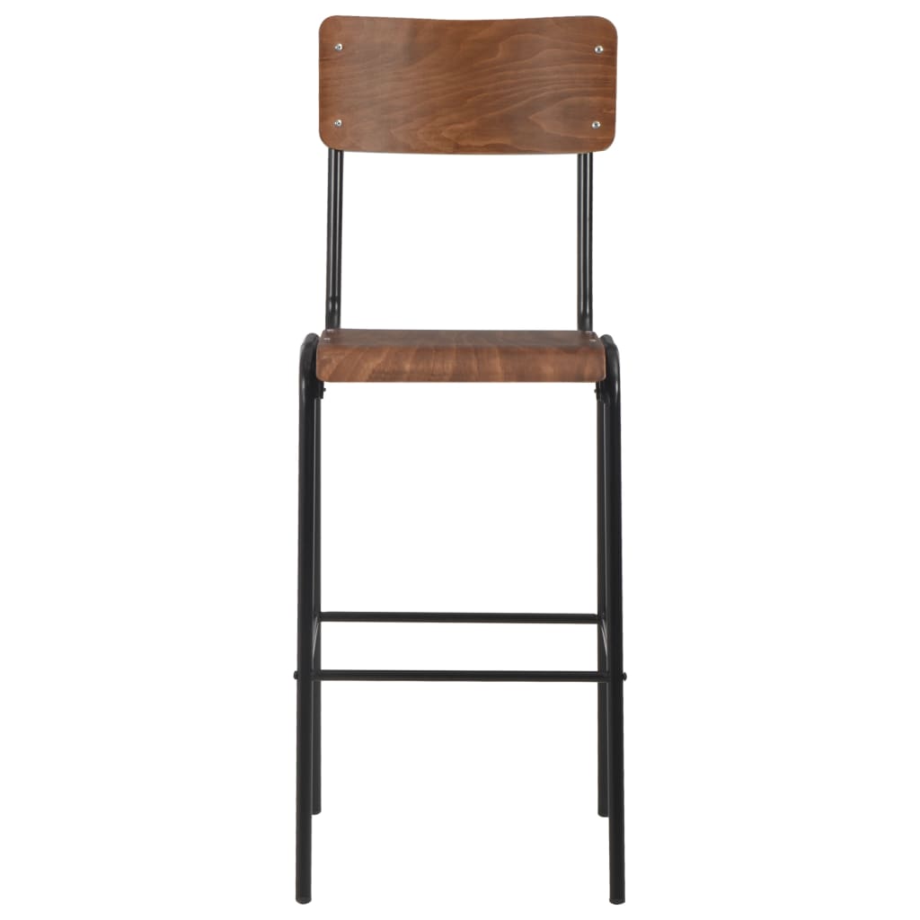 Mobilier de bar 3 pcs Acier Marron Noir - XIOS