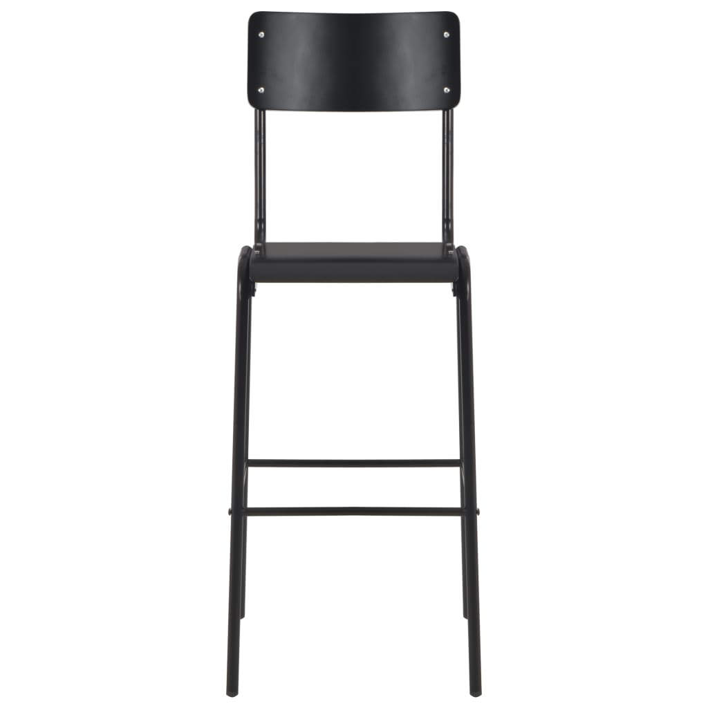 Mobilier de bar 3 pcs Acier Noir