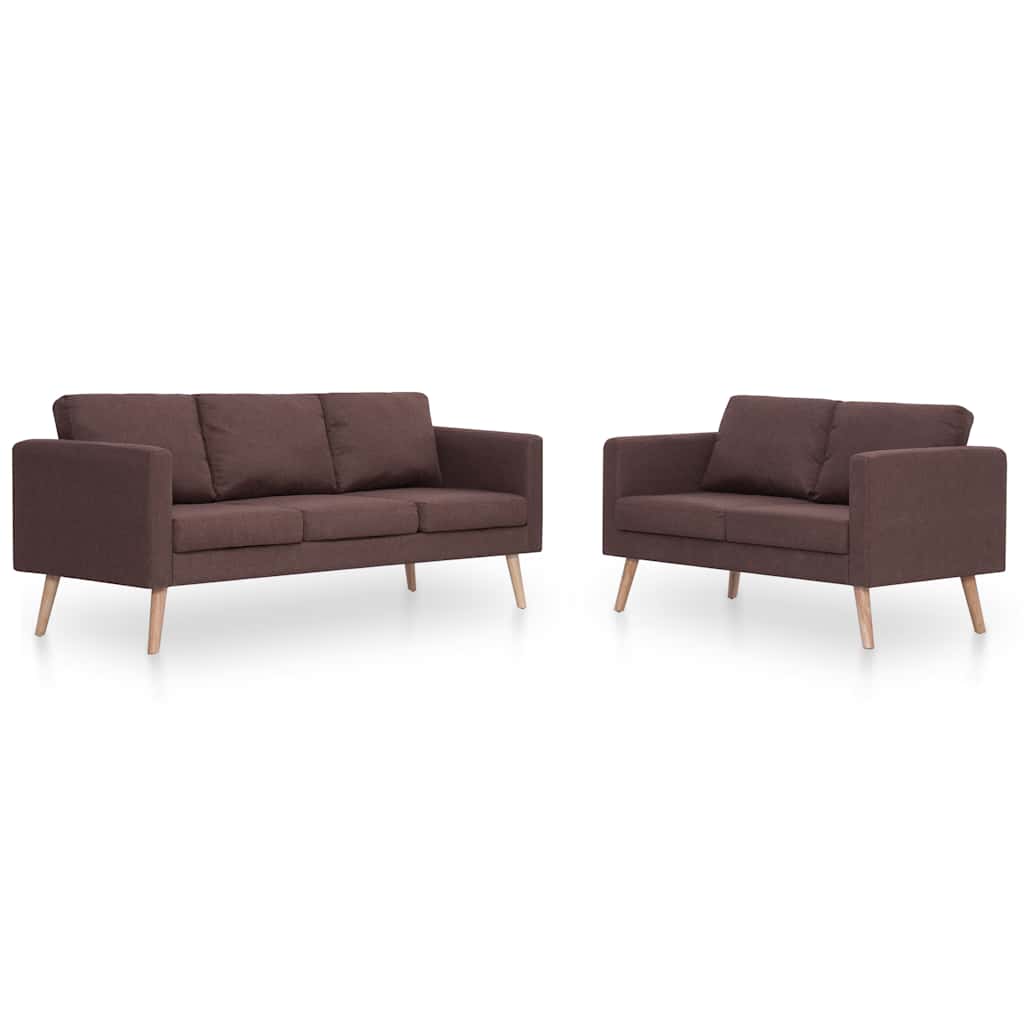 Ensemble de canapé 2 pcs tissu marron - XIOS