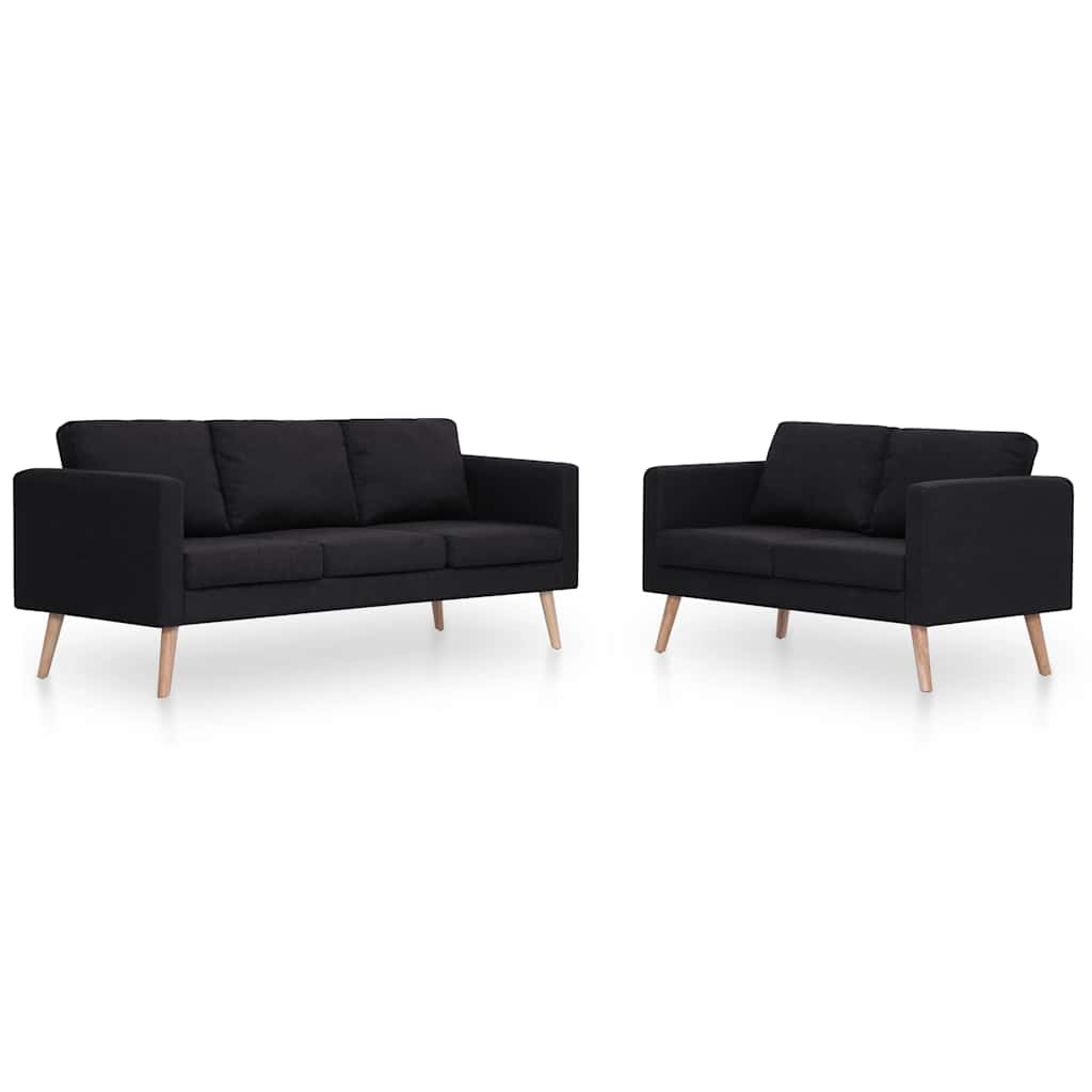Ensemble de canapé 2 pcs tissu noir - XIOS