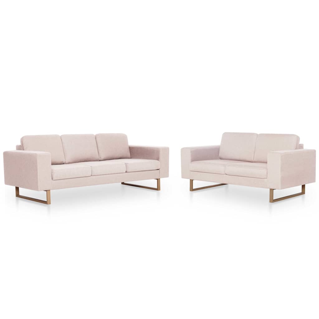 Ensemble de canapé 2 pcs tissu crème - XIOS