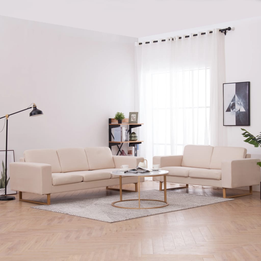 Ensemble de canapé 2 pcs tissu crème - XIOS