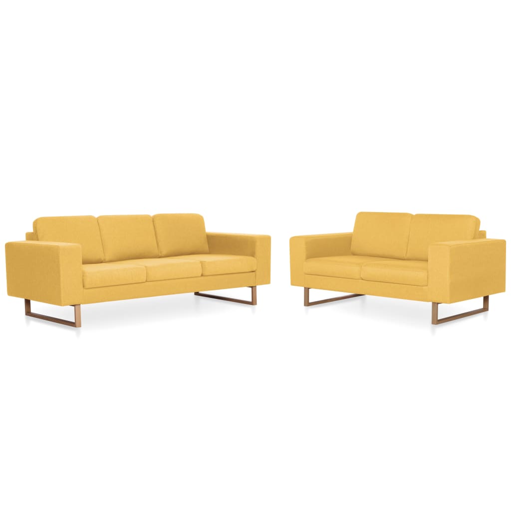 Ensemble de canapé 2 pcs tissu jaune - XIOS
