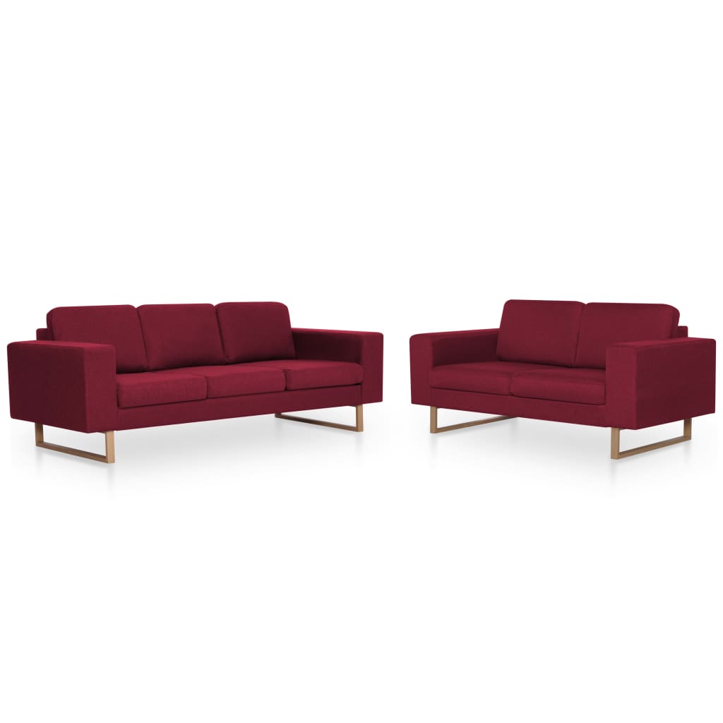 Ensemble de canapé 2 pcs Tissu Rouge bordeaux - XIOS