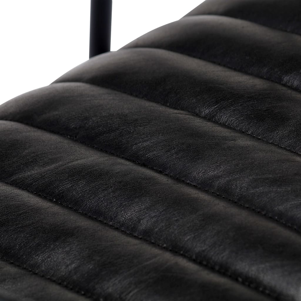 Chaise à bascule Noir Cuir véritable - XIOS