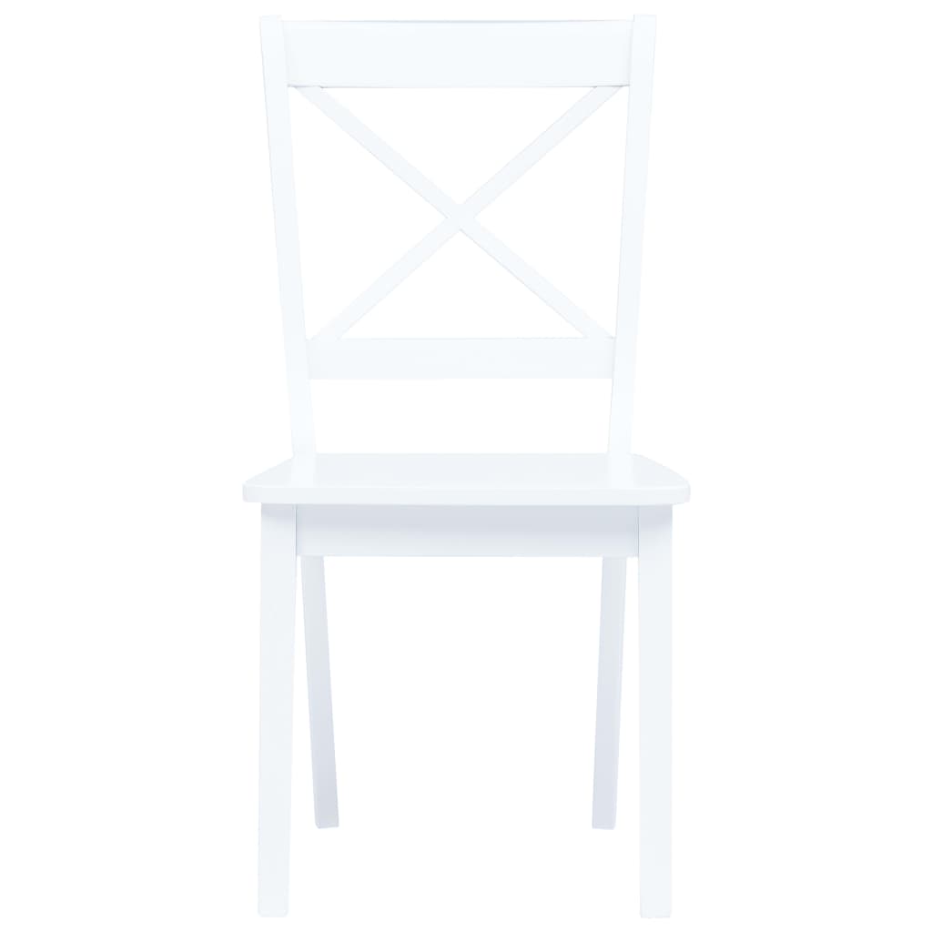 Ensemble de salle à manger 5 pcs Bois d'hévéa Blanc - XIOS