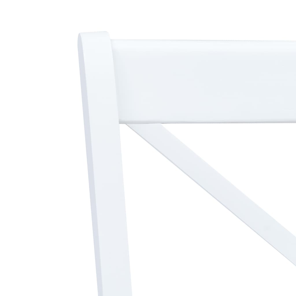 Ensemble de salle à manger 5 pcs Bois d'hévéa Blanc et marron