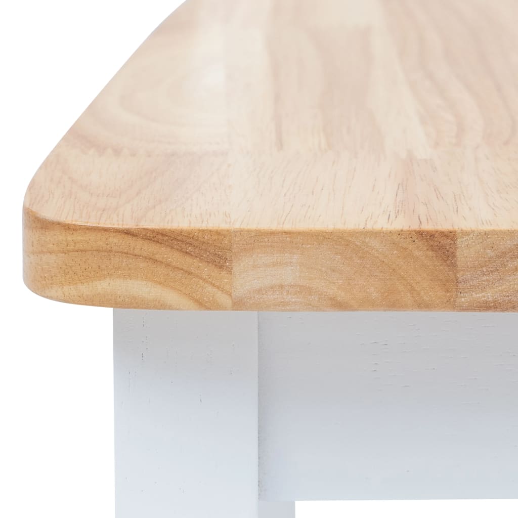 Ensemble de salle à manger 5 pcs Bois d'hévéa Blanc et marron - XIOS