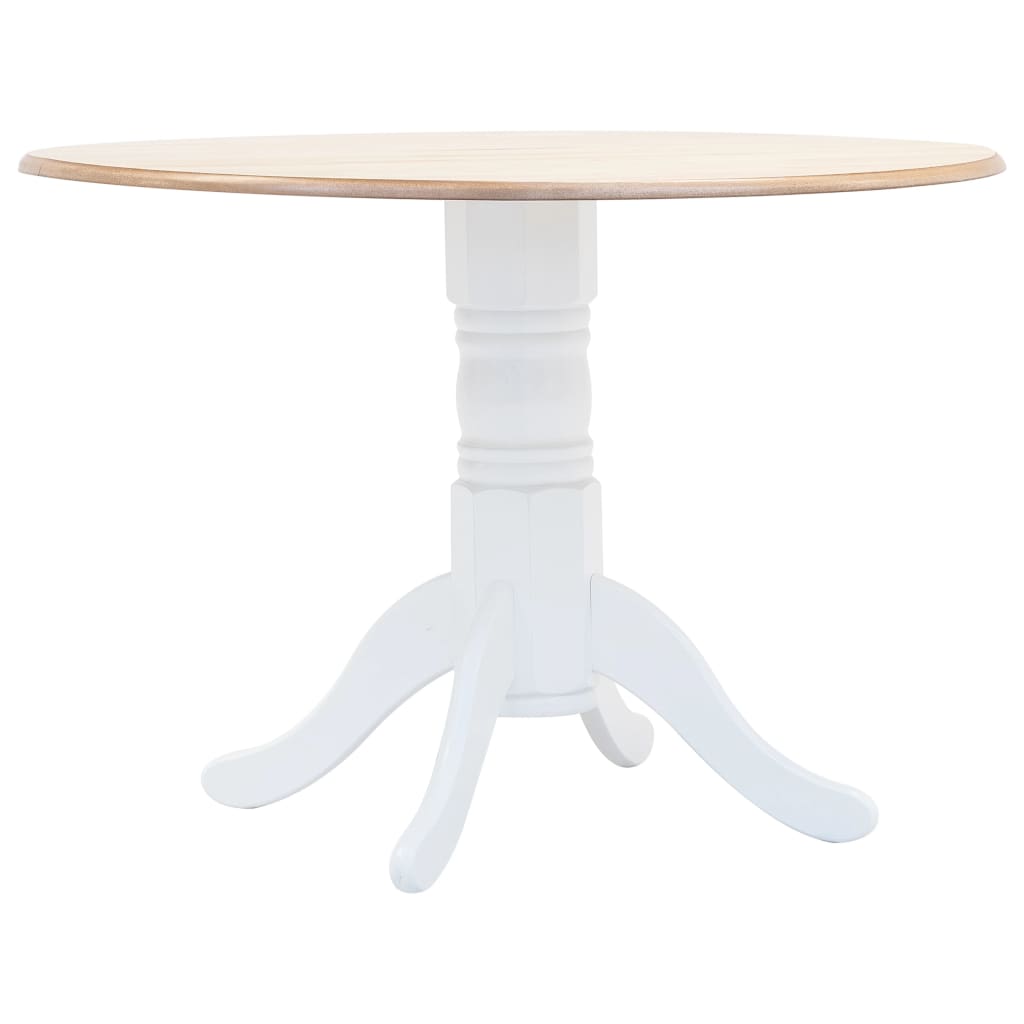 Ensemble de salle à manger 5 pcs Bois d'hévéa Blanc et marron