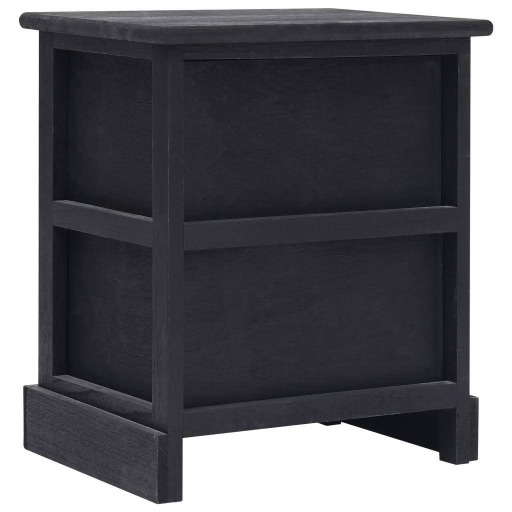 Table de chevet Noir 38 x 28 x 45 cm Bois de Paulownia - XIOS