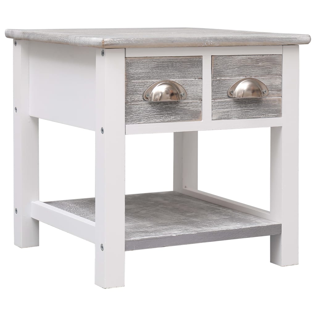 Table d'appoint Gris 40x40x40 cm Bois de Paulownia - XIOS
