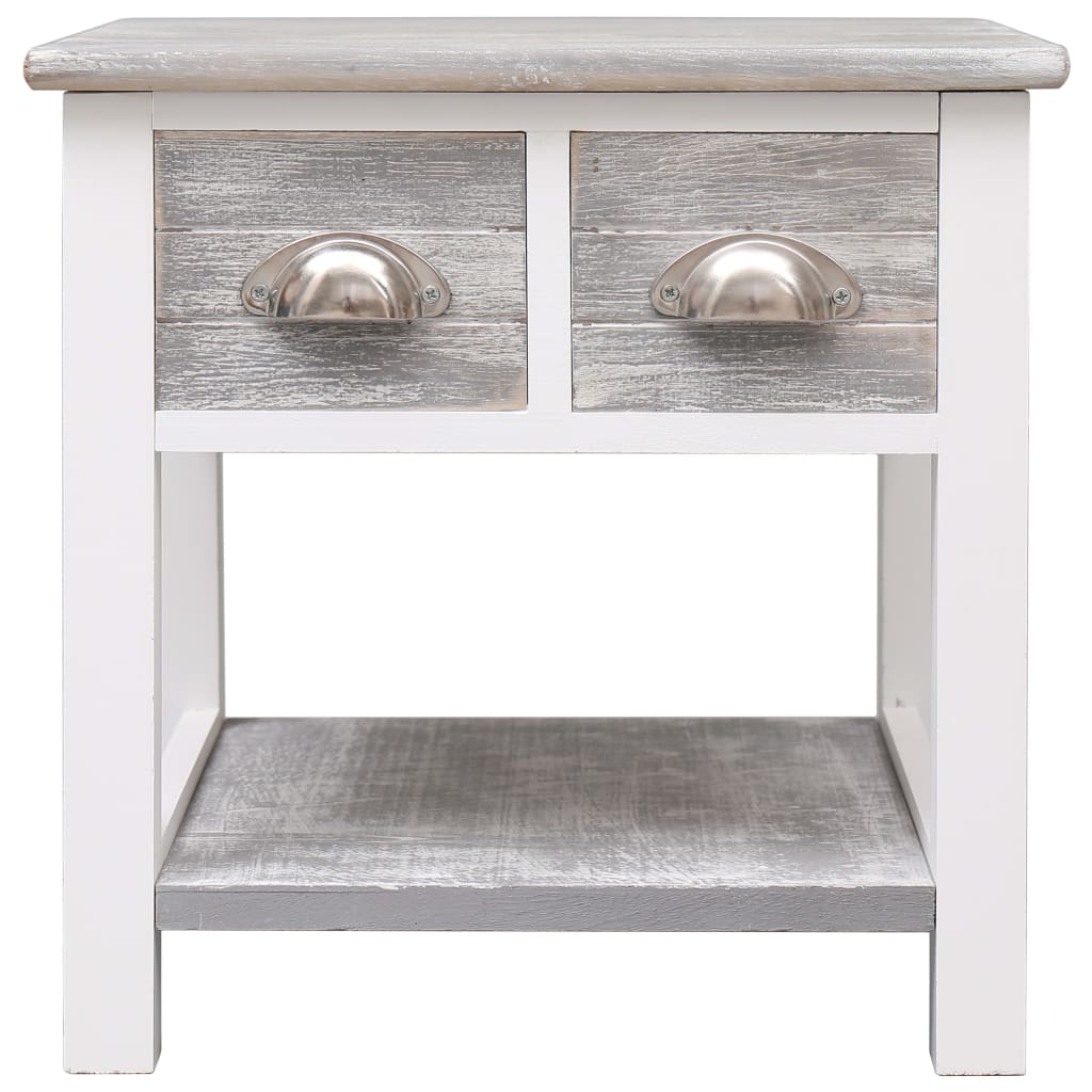 Table d'appoint Gris 40x40x40 cm Bois de Paulownia - XIOS