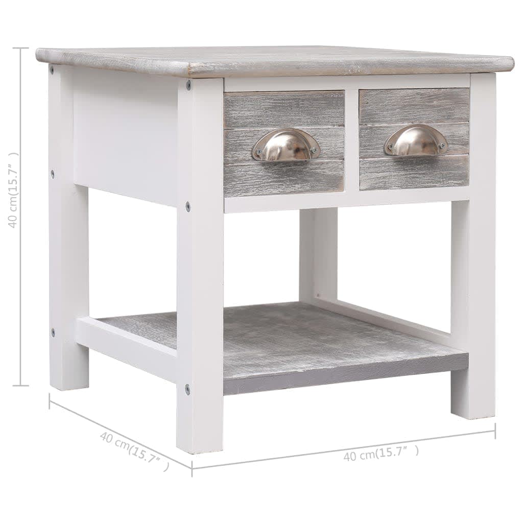 Table d'appoint Gris 40x40x40 cm Bois de Paulownia - XIOS