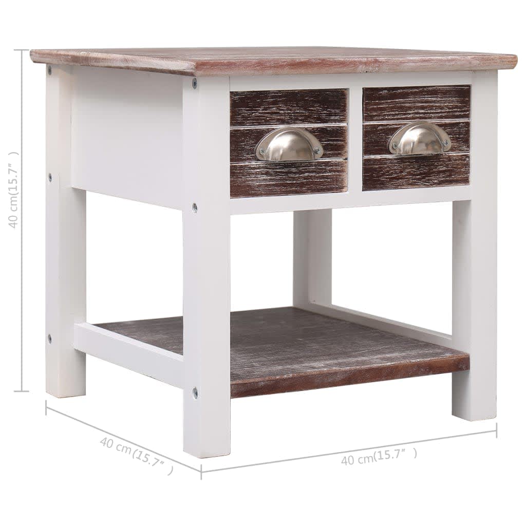 Table d'appoint Marron 40x40x40 cm Bois de Paulownia - XIOS