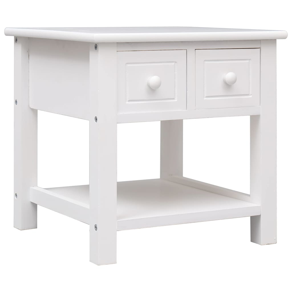 Table d'appoint Blanc 40x40x40 cm Bois de Paulownia - XIOS