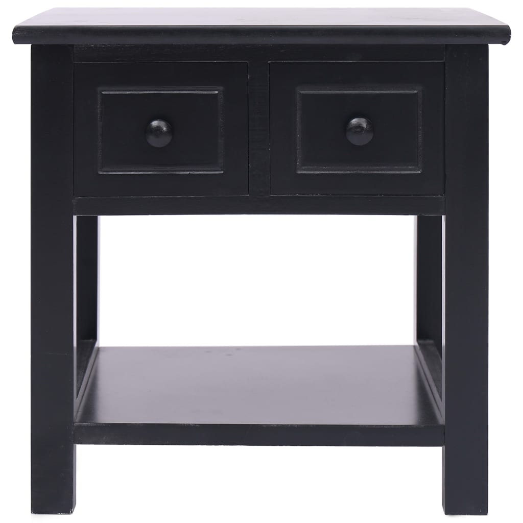 Table d'appoint Noir 40x40x40 cm Bois de Paulownia - XIOS