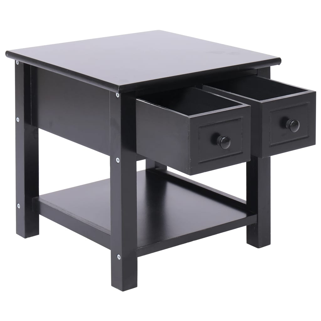 Table d'appoint Noir 40x40x40 cm Bois de Paulownia - XIOS