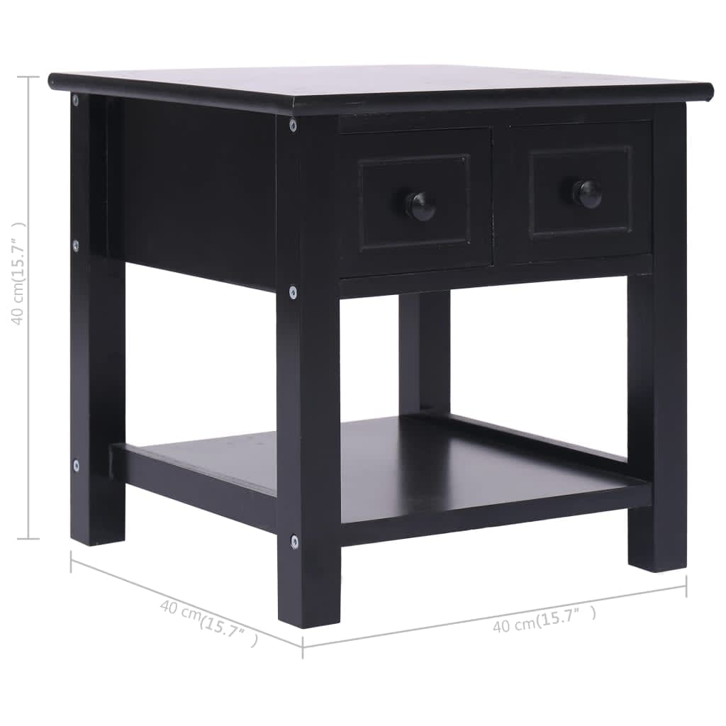 Table d'appoint Noir 40x40x40 cm Bois de Paulownia - XIOS