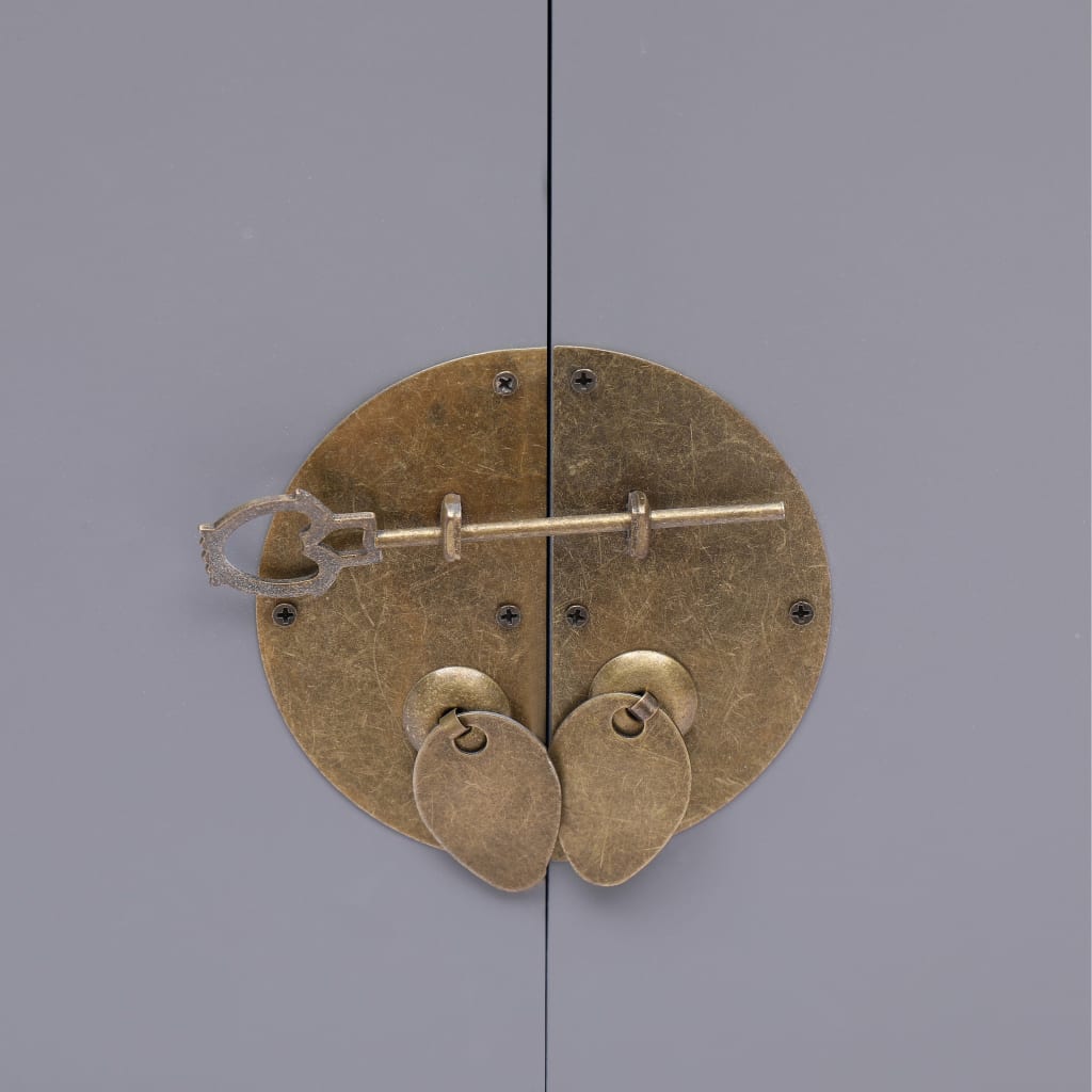 Table de chevet Gris 38x28x52 cm Bois de Paulownia - XIOS