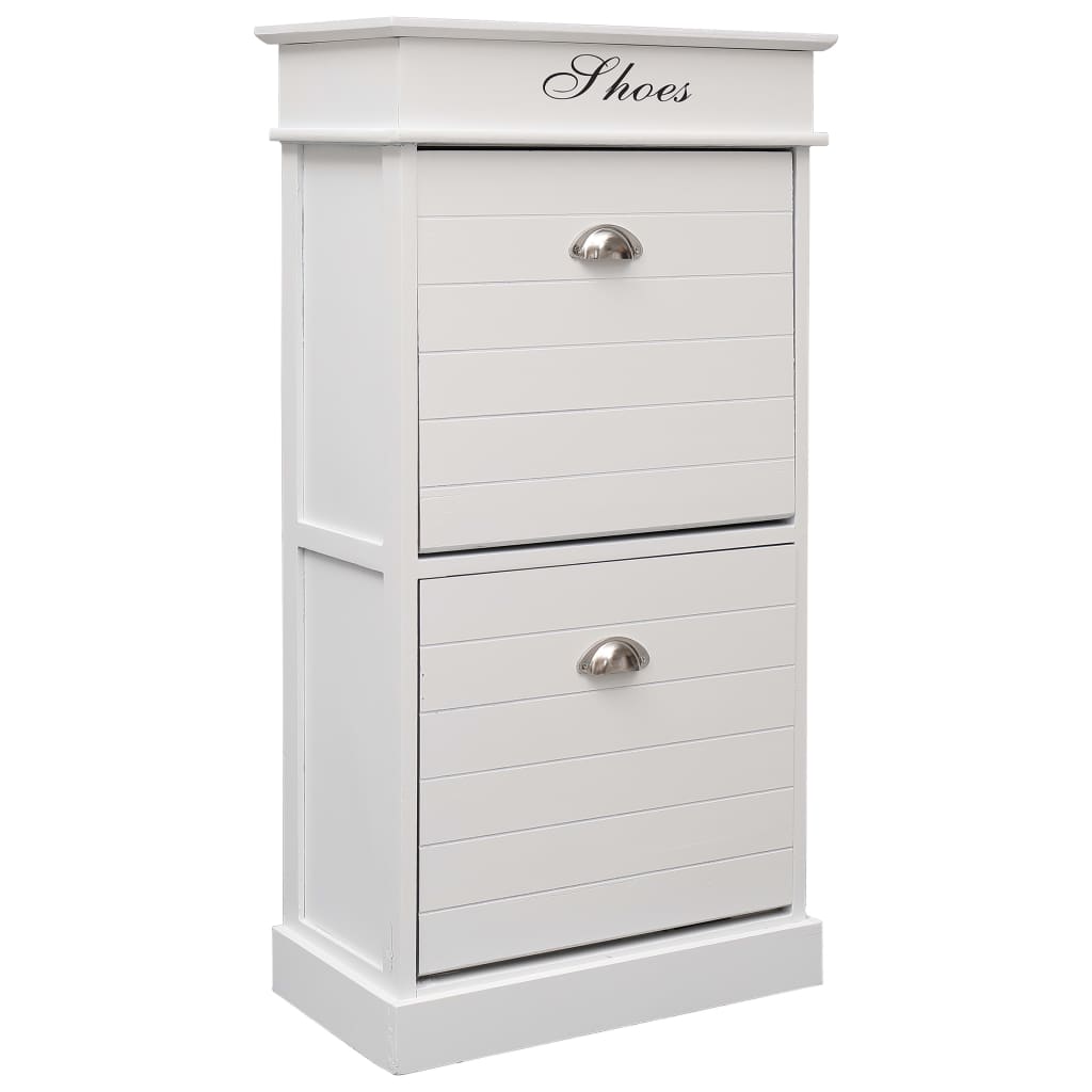 Armoire à chaussures Blanc 50 x 28 x 98 cm Bois de Paulownia - XIOS