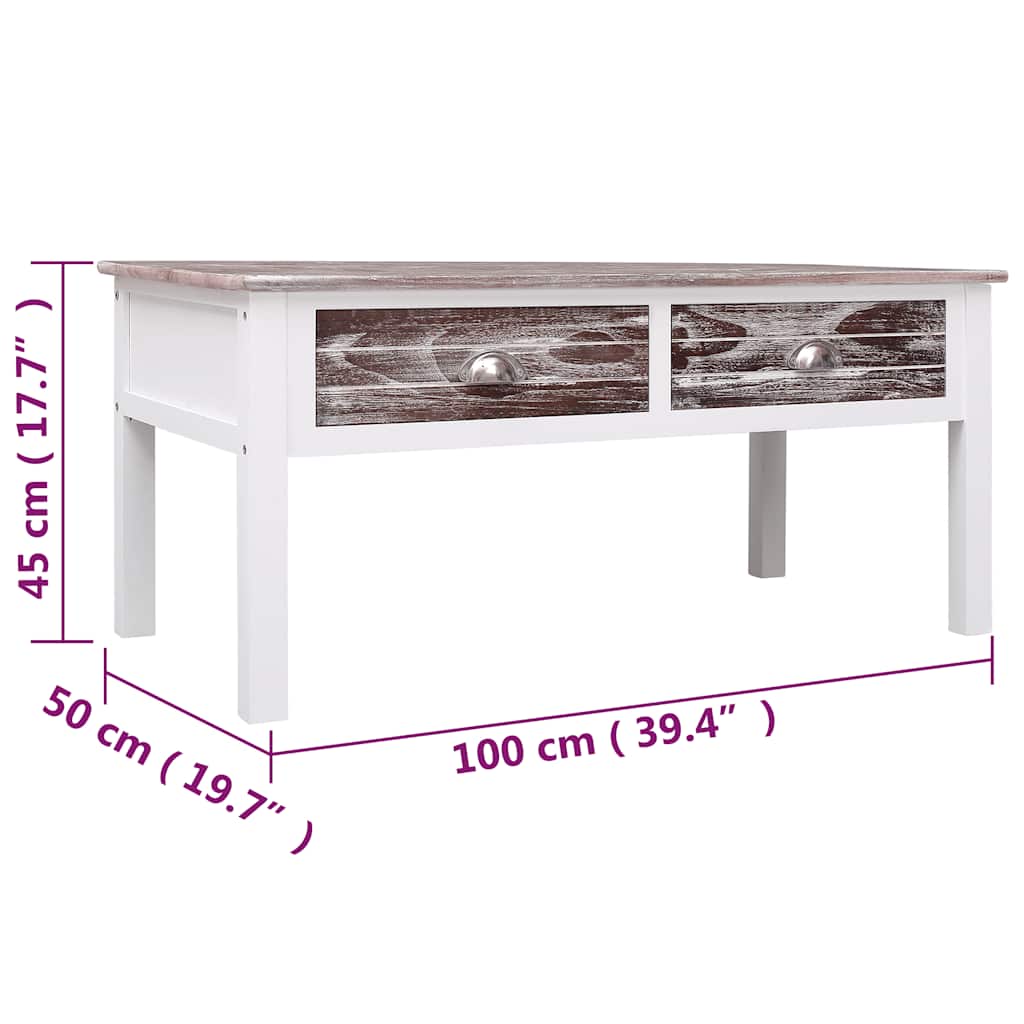 Table basse Marron 100x50x45 cm Bois - XIOS
