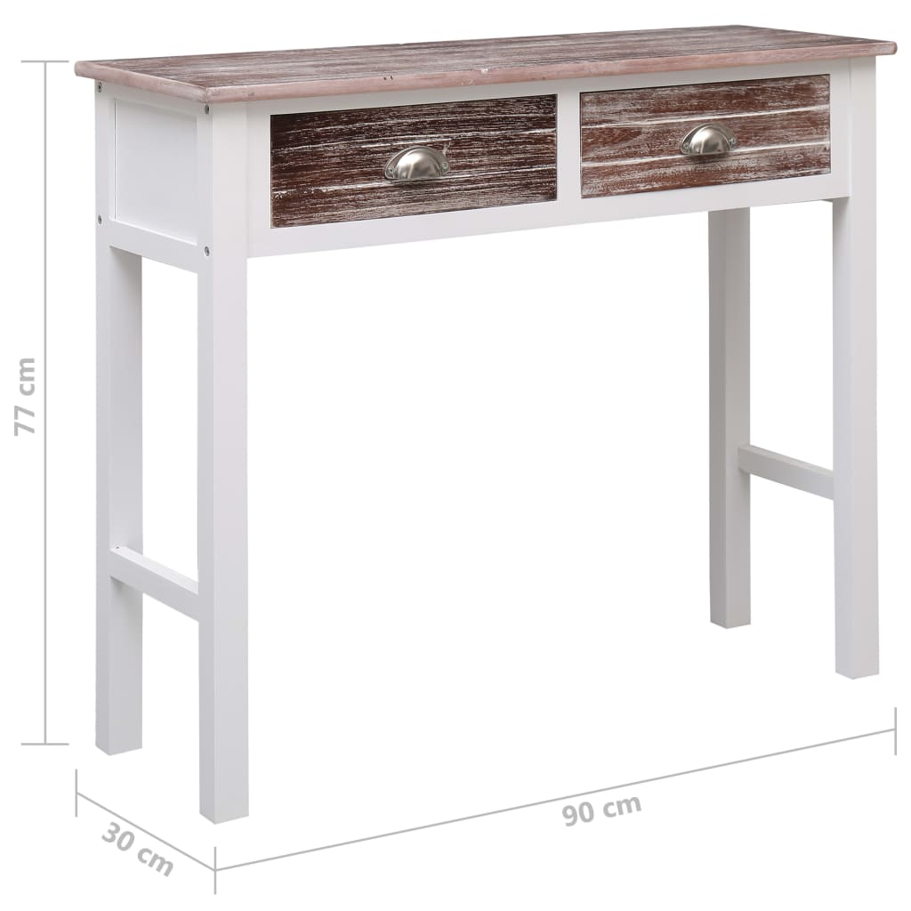 Table console Marron 90 x 30 x 77 cm Bois - XIOS