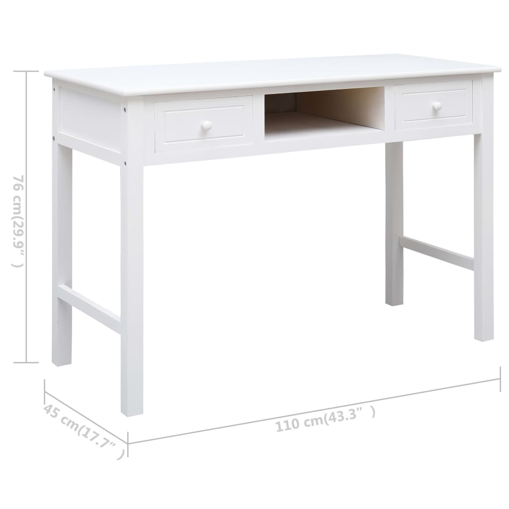 Bureau Blanc 110 x 45 x 76 cm Bois - XIOS