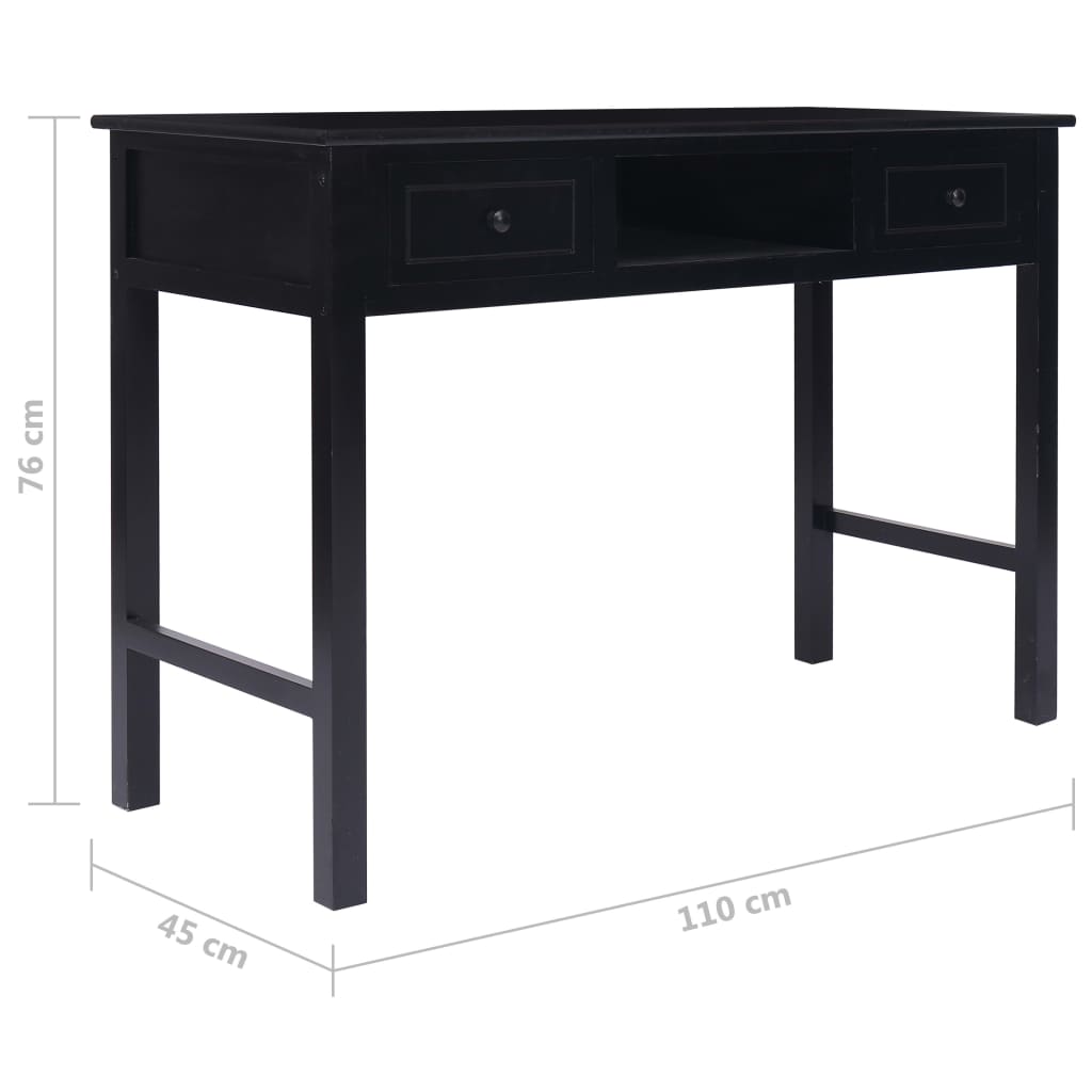 Bureau Noir 110 x 45 x 76 cm Bois - XIOS