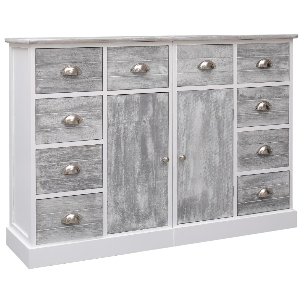 Buffet avec 10 tiroirs Gris 113x30x79 cm Bois - XIOS