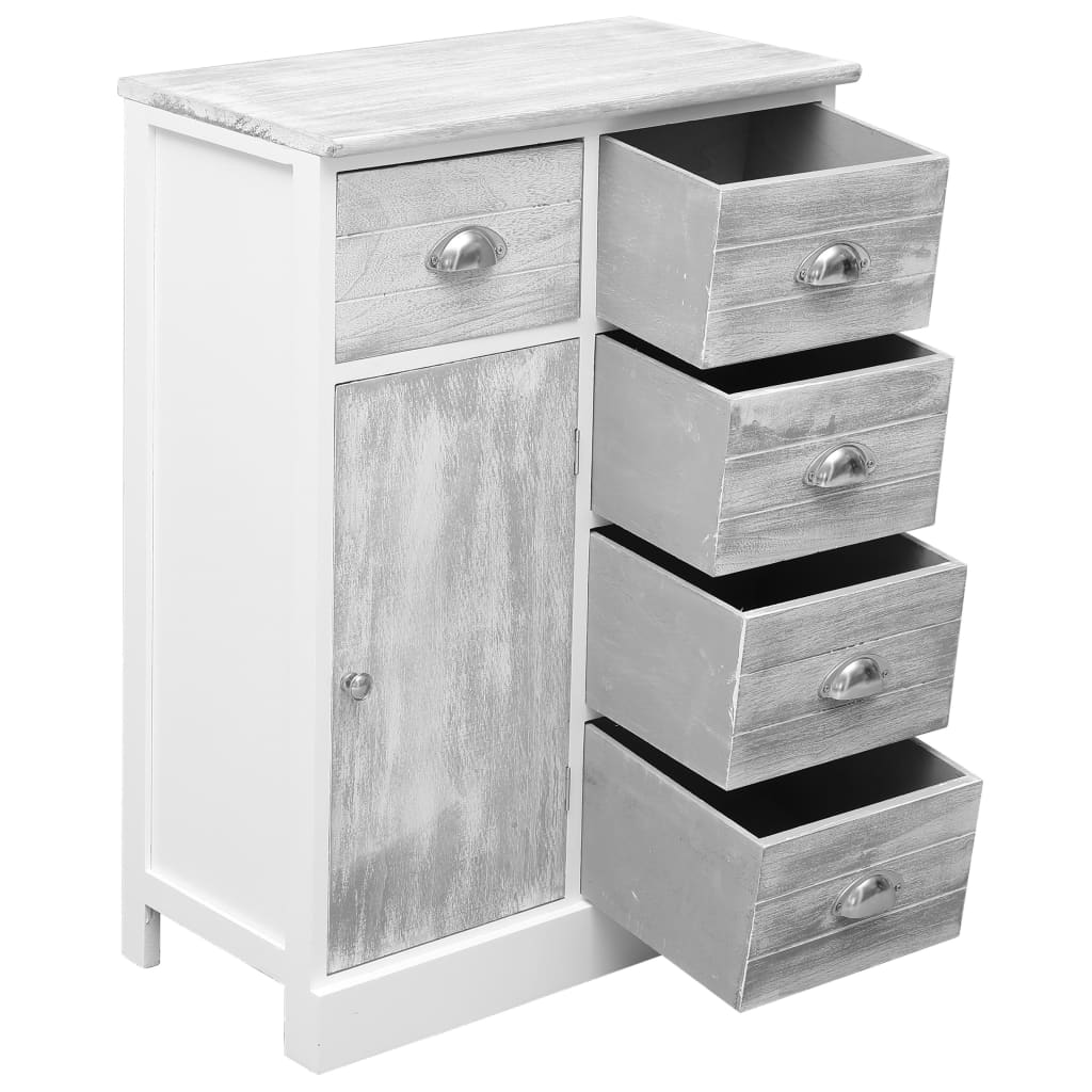 Buffet avec 10 tiroirs Gris 113x30x79 cm Bois - XIOS