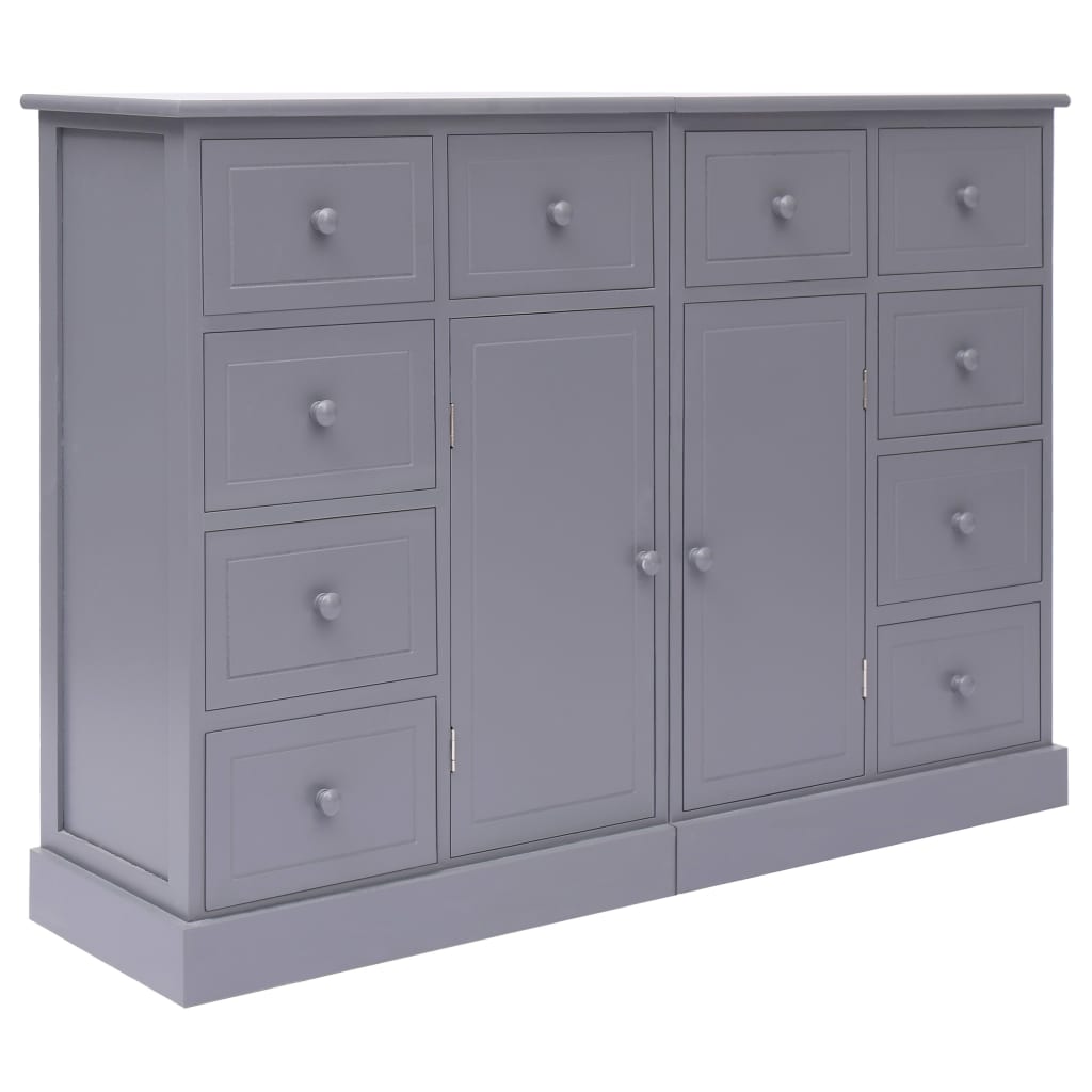 Buffet avec 10 tiroirs Gris 113x30x79 cm Bois - XIOS