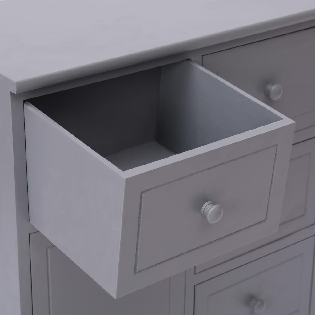 Buffet avec 10 tiroirs Gris 113x30x79 cm Bois - XIOS