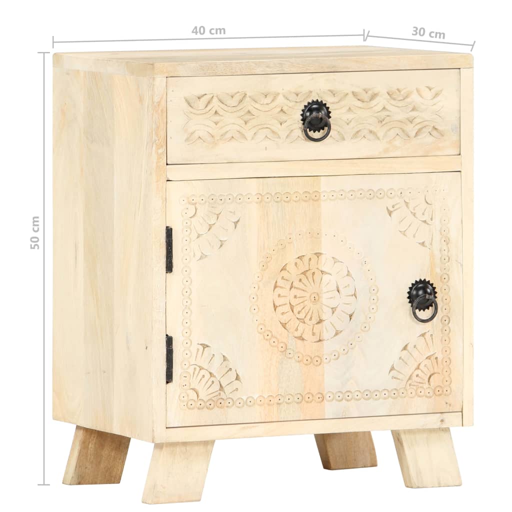 Table de chevet 40x30x50 cm Bois de manguier massif