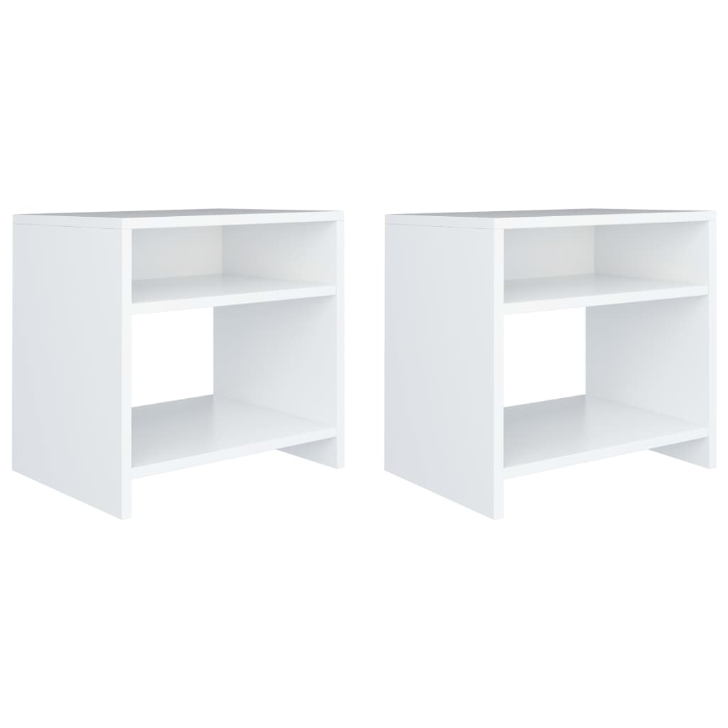Tables de chevet 2 pcs Blanc 40x30x40 cm Bois d'ingénierie - XIOS
