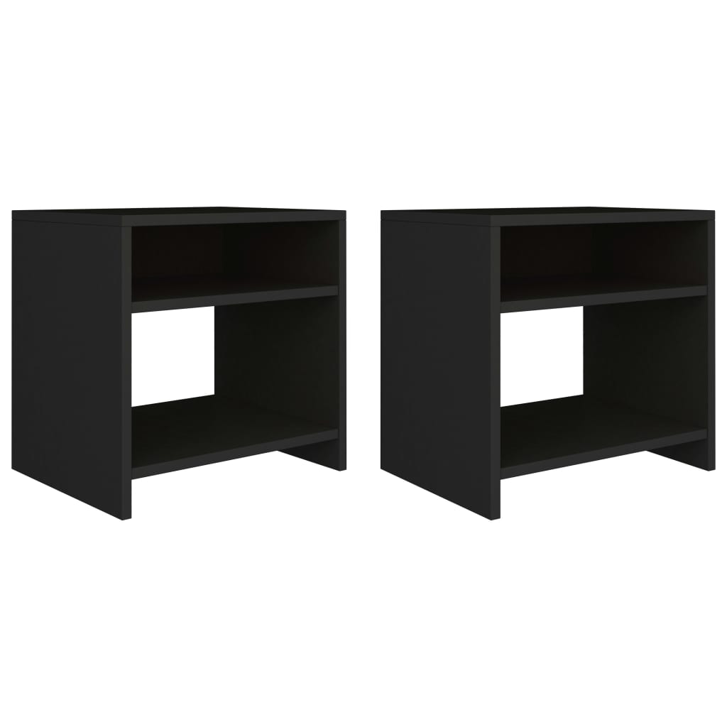 Tables de chevet 2 pcs Noir 40x30x40 cm Bois d'ingénierie - XIOS