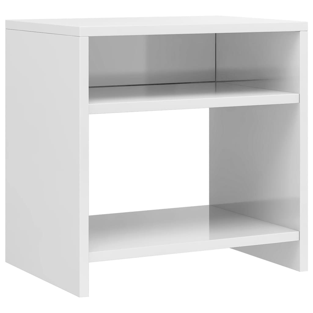 Tables de chevet 2pcs Blanc brillant 40x30x40cm bois ingénierie - XIOS
