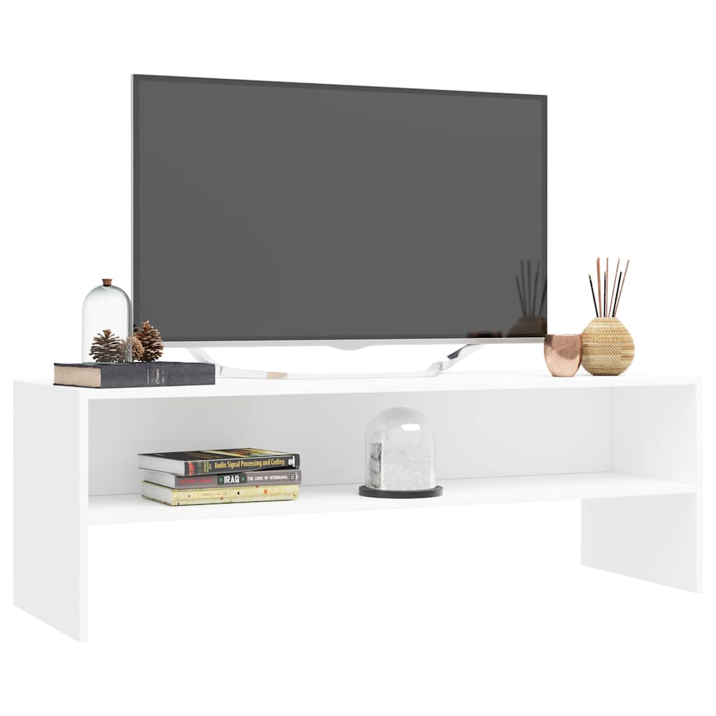 Meuble TV Blanc 120x40x40 cm Bois d'ingénierie - XIOS
