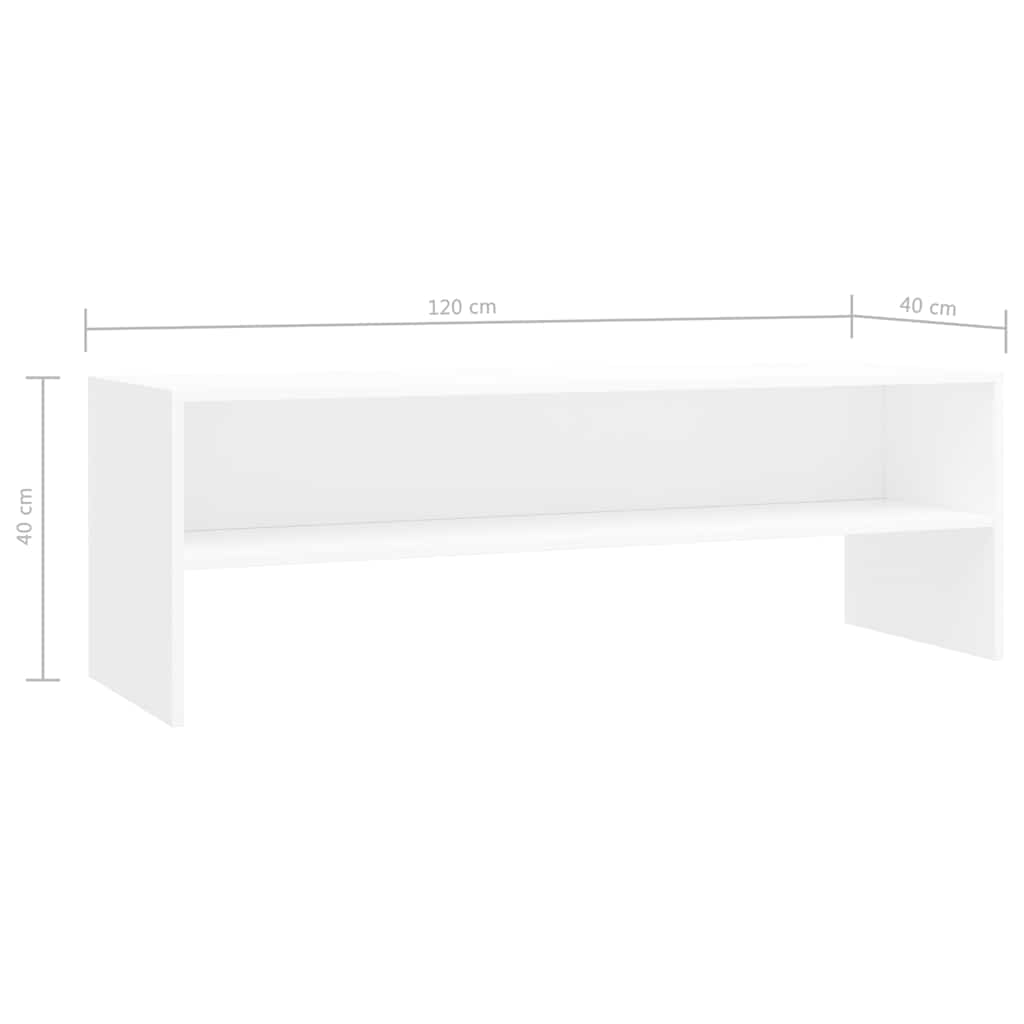Meuble TV Blanc 120x40x40 cm Bois d'ingénierie - XIOS