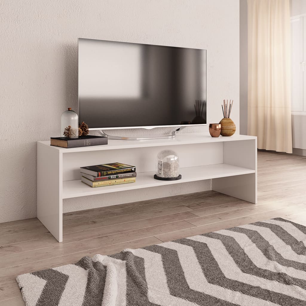 Meuble TV Blanc 120x40x40 cm Bois d'ingénierie - XIOS